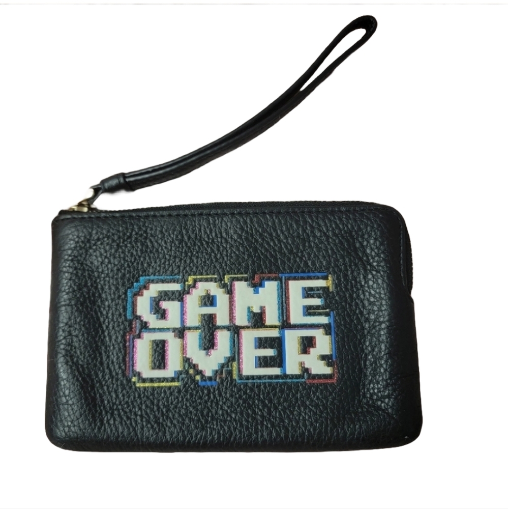 Coach Pac man wristlet game over glitter leather